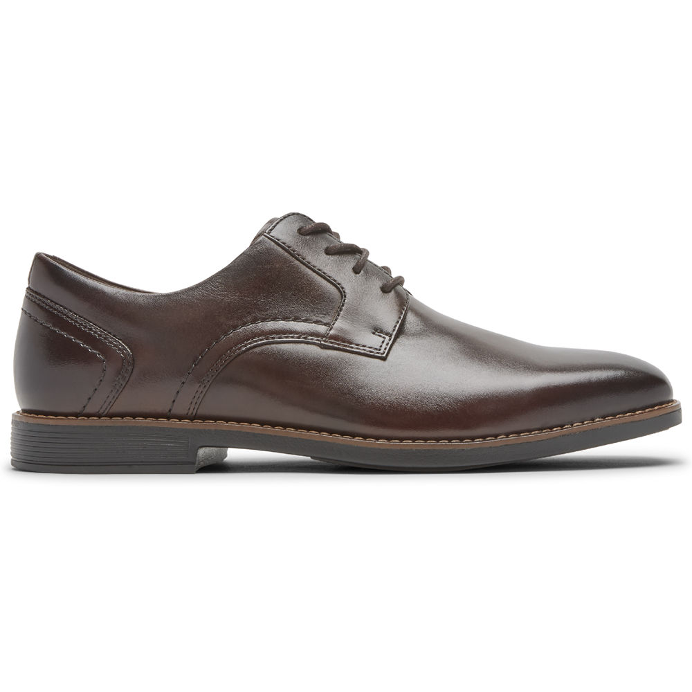 Rockport Mens Slayter Plain Toe Shoe - Lace Up Dark Brown - HIJ089654